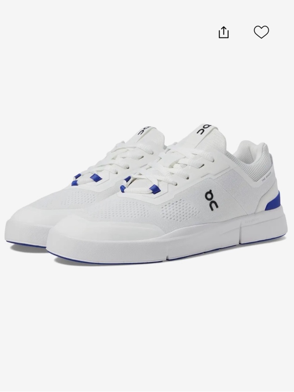 On Running White Sneakers with Blue Accents - Men’s